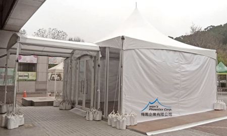 6M Glass Tent & 3M Walkway Tent for Retail Promotion Area